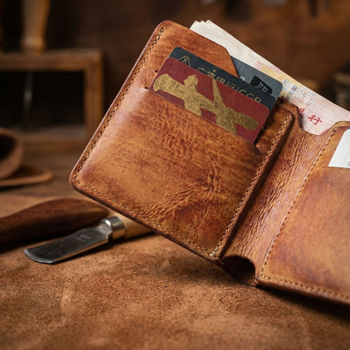 Retro Handmade Leather Card Wallets