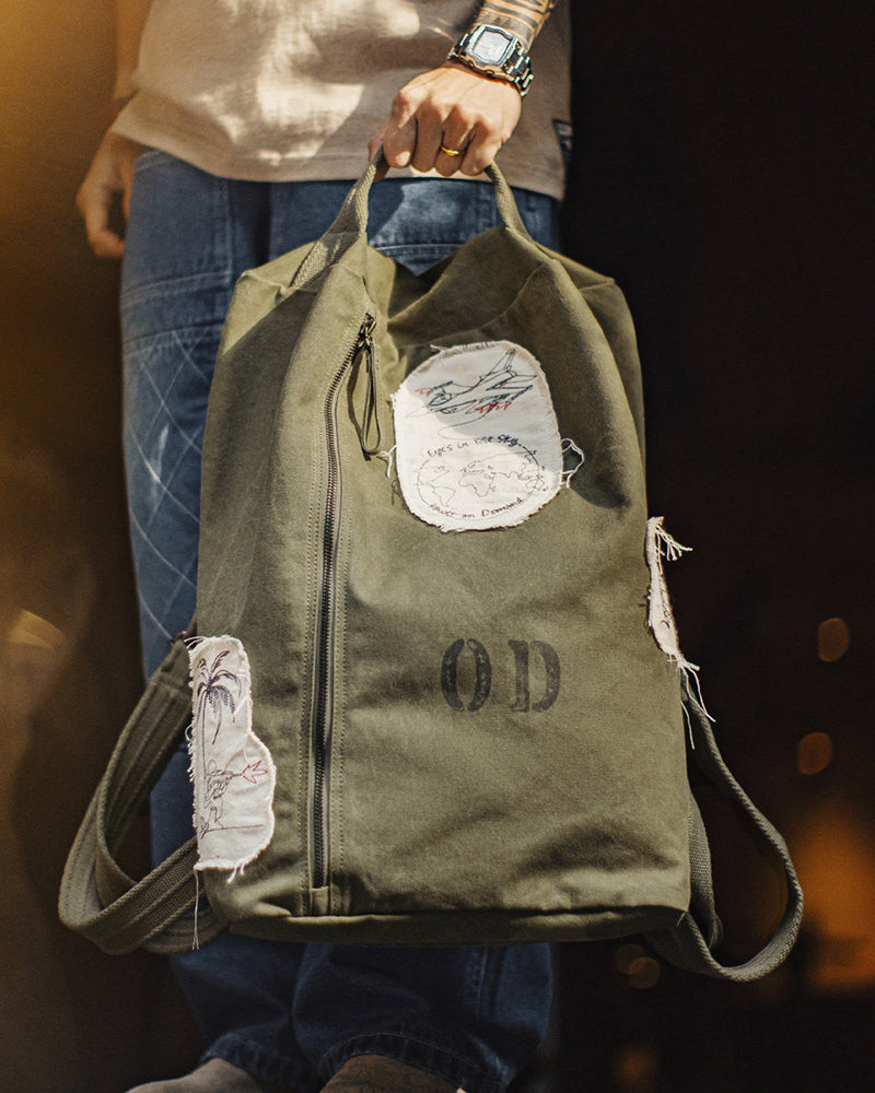 Retro Large Capacity Computer Backpack Travel Hiking Commuter Bucket Backpack