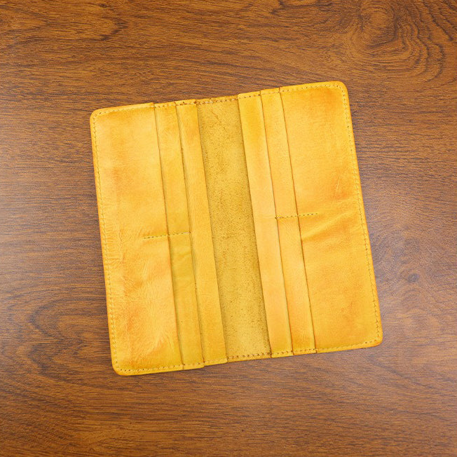 Retro Handmade Leather Multi-card Slots Long Wallet