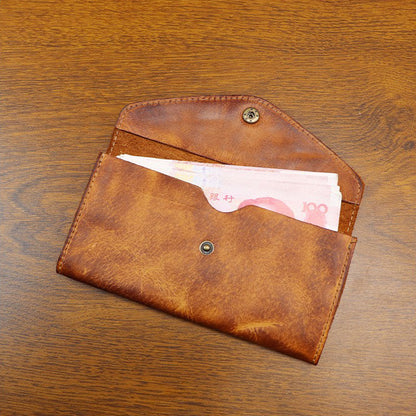 Retro Handmade Leather Long Wallet