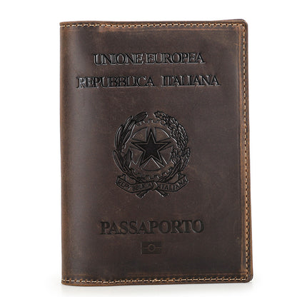 Retro Leather RFID Passport Bag Wallet
