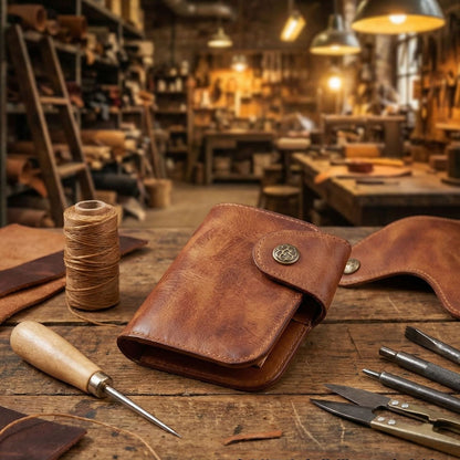 Retro Handmade Leather Card Coin Wallets