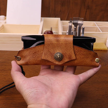 Retro Tanned Leather Handmade Glasses Case