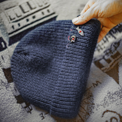 Vintage Winter Sailor Navy Knitted Beanie Hat