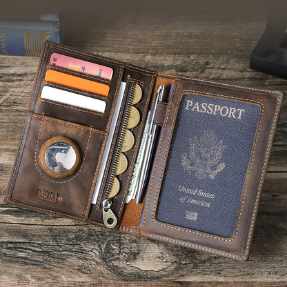 Retro Leather RFID Passport Bag Wallet