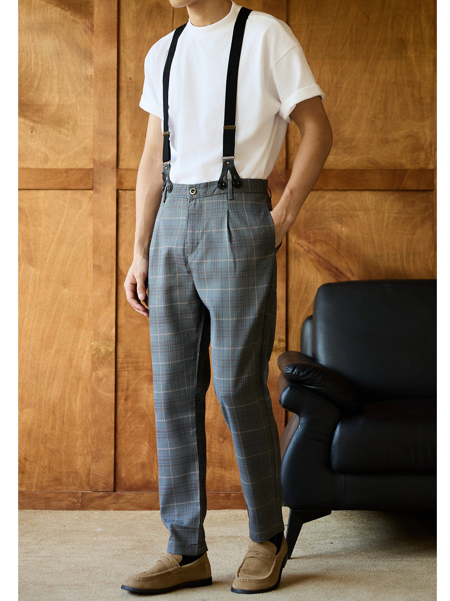 Retro Style Casual Overall Pants