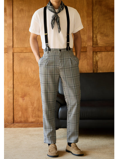 Retro Style Casual Overall Pants