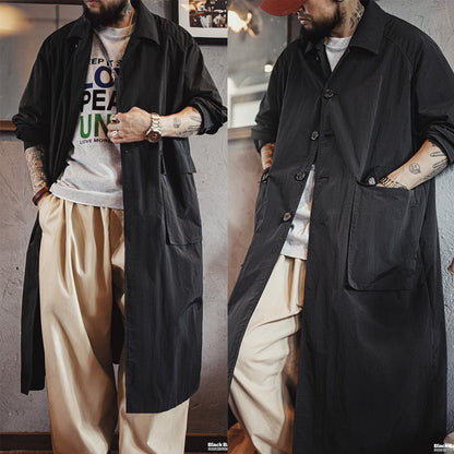 Retro Balmacaan Big Pocket Long Coat