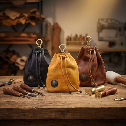 Retro Handmade Leather Coin Bag Storage Bag