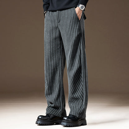 Large Size Retro Casual Striped Pants