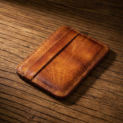 Retro Handmade Leather Card Wallets