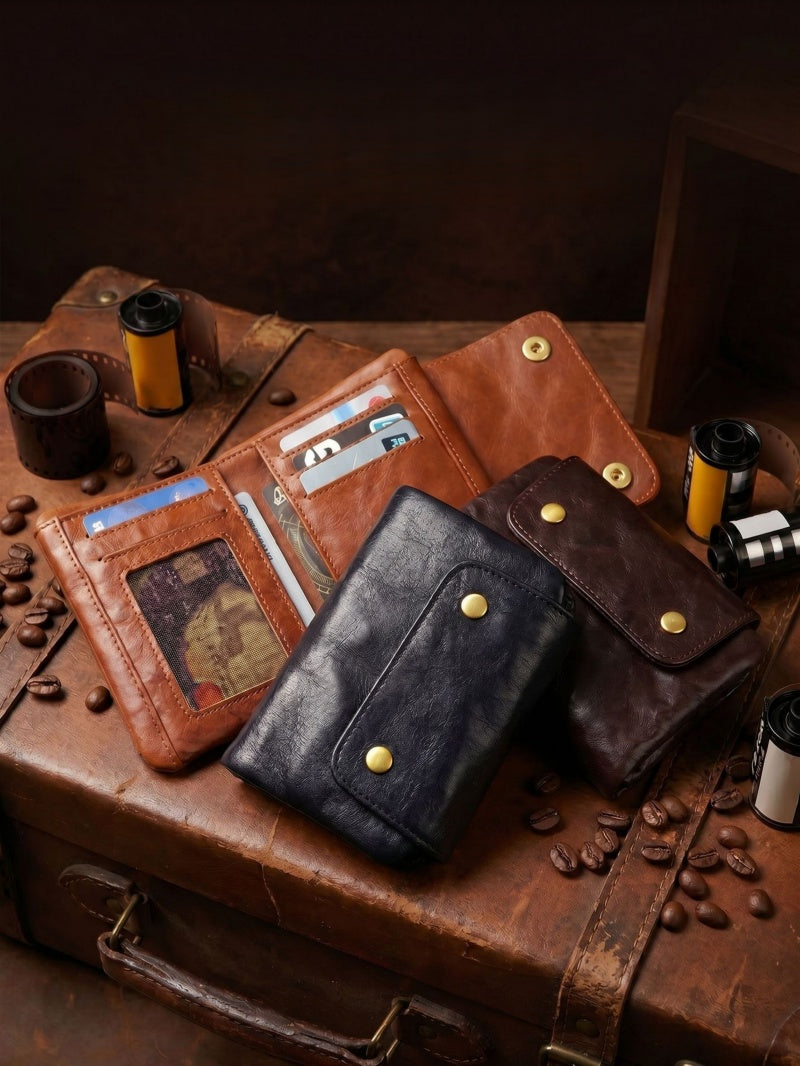 Retro Leather Handmade Short Wallets