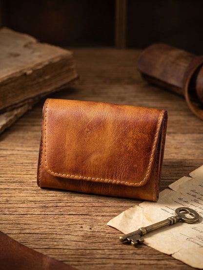 Vintage Leather Handmade Card Wallet