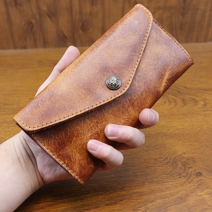Retro Handmade Leather Long Wallet