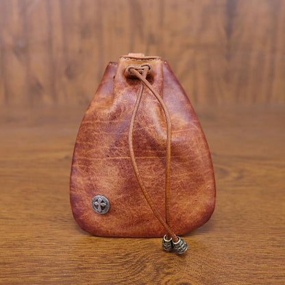Retro Handmade Leather Coin Bag Storage Bag