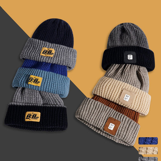 Vintage Winter Knitted Wool Beanie Hat