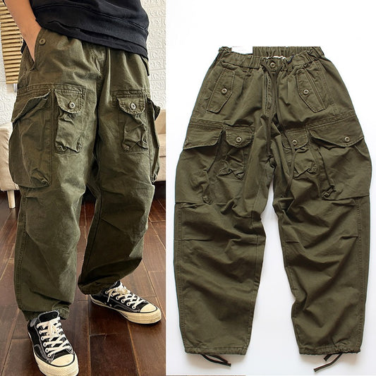 Retro Washed Paratroopers Work Pants Multi-pocket Pants