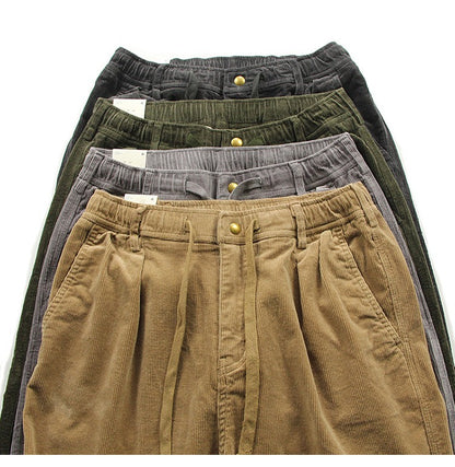 Retro Washed Corduroy Casual Pants