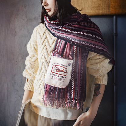 Retro Ethnic Style Knitted Sleeveless Vest Scarf