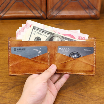 Retro Handmade Leather Short Wallet