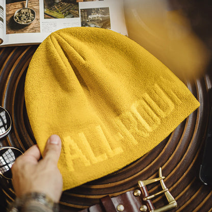 Retro Yellow Jacquard Knitted Hat