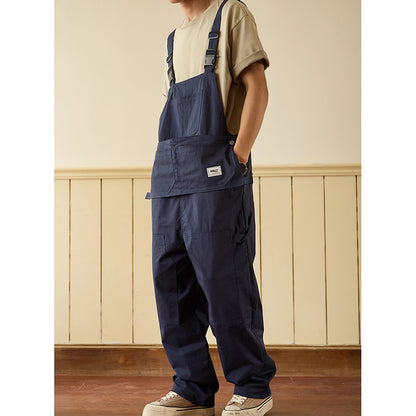 Retro Style Casual Multi-Pocket Overall Cargo Pants