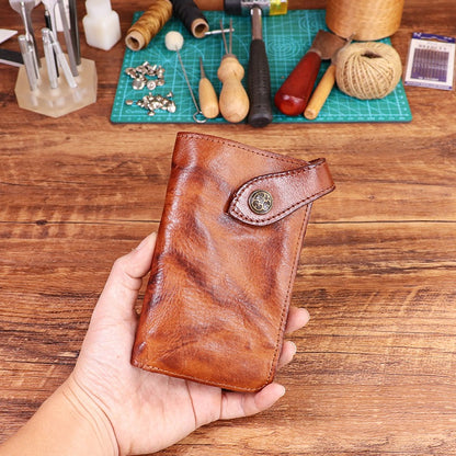 Retro Handmade Leather Zipper Card Wallets