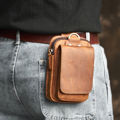 Retro Handmade Leather Phone Case Waist Bag
