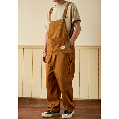Retro Style Casual Multi-Pocket Overall Cargo Pants