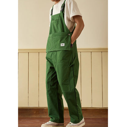 Retro Style Casual Multi-Pocket Overall Cargo Pants
