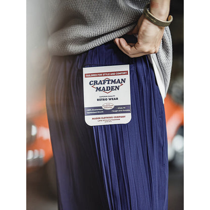 Casual Navy Blue Light Breathable Drawstring Droop Pants