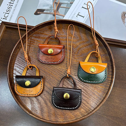 Retro Handmade Leather Mini Storage Bag Lucky Accessories