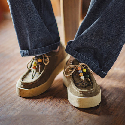 Retro Thick-soled Casual Leather Suede Shoes