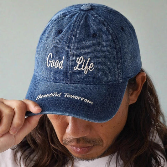 Retro Denim Flip Hat Beret Casual Cap Adjustable Hat