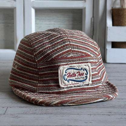 Retro Striped Knitted Flip Hat Beret Casual Cap Adjustable Hat