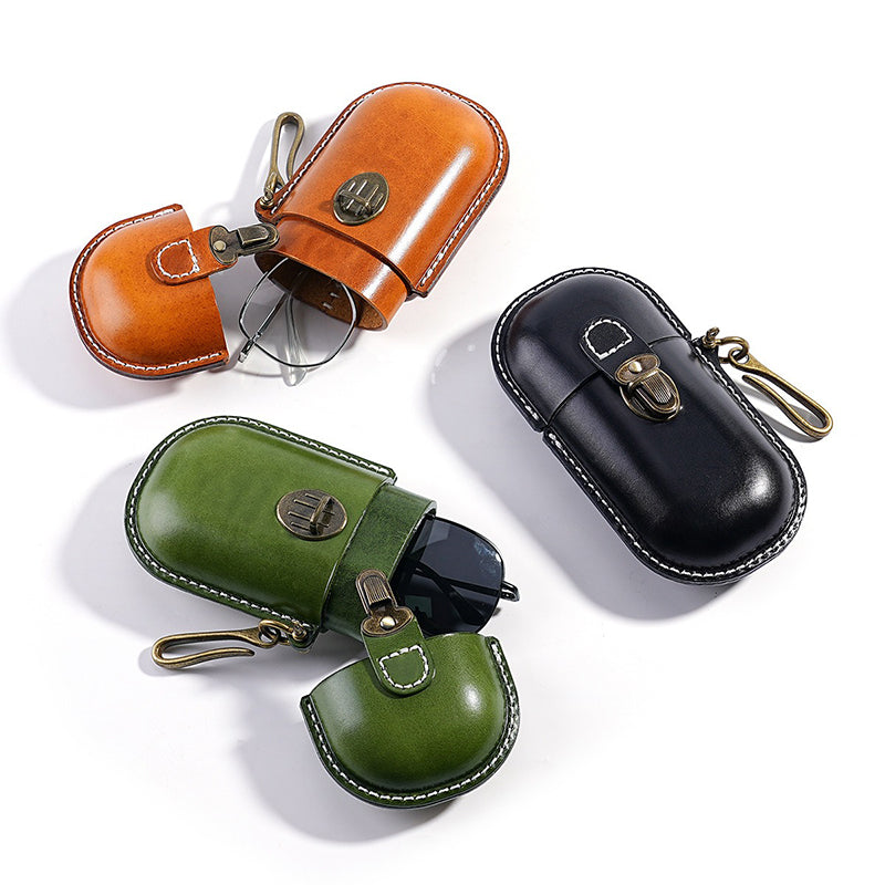 Genuine Leather Vintage Sun Glasses Box