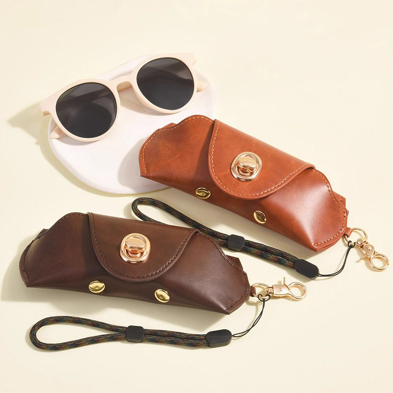 Retro Tanned Leather Glasses Case