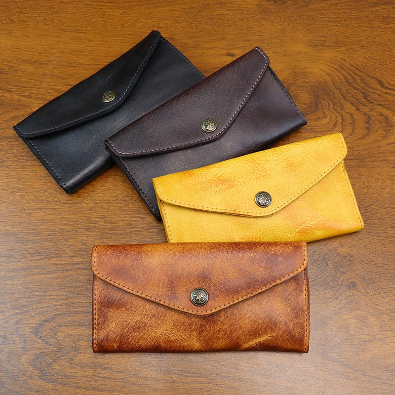 Retro Handmade Leather Long Wallet