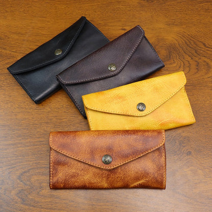 Retro Handmade Leather Long Wallet