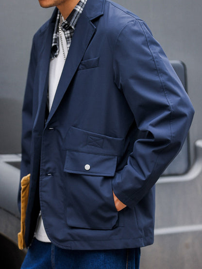 Retro Casual Blazer Functional Work Jacket