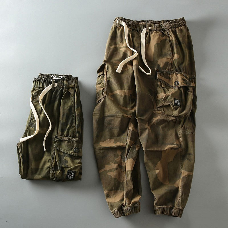 Retro Camouflage Multi-Pocket Working Pants Casual Pants