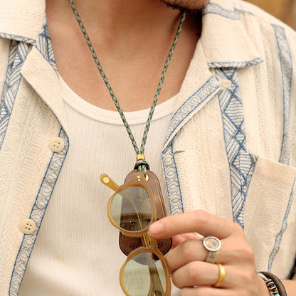 Retro Tanned Leather Portable Glasses Cord