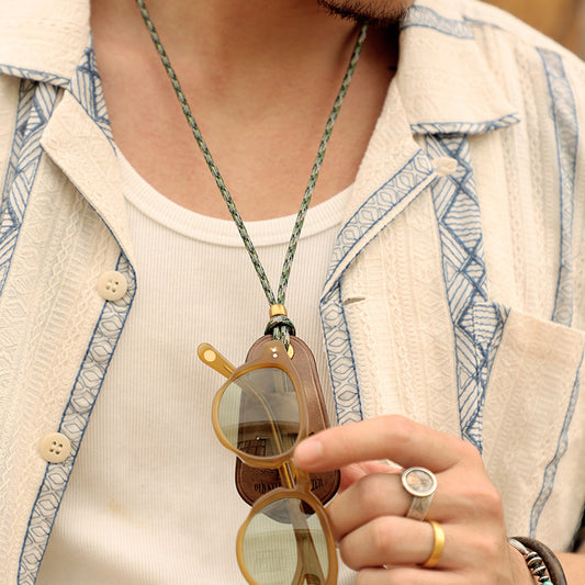 Retro Tanned Leather Portable Glasses Cord