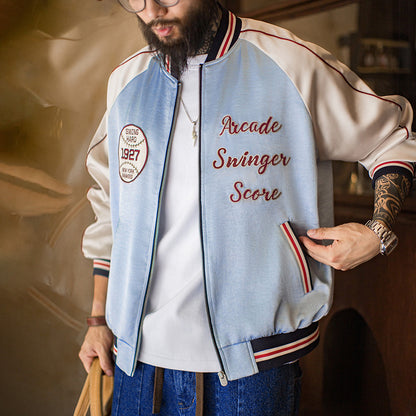 Retro Embroidered Yokosuka Baseball Jacket