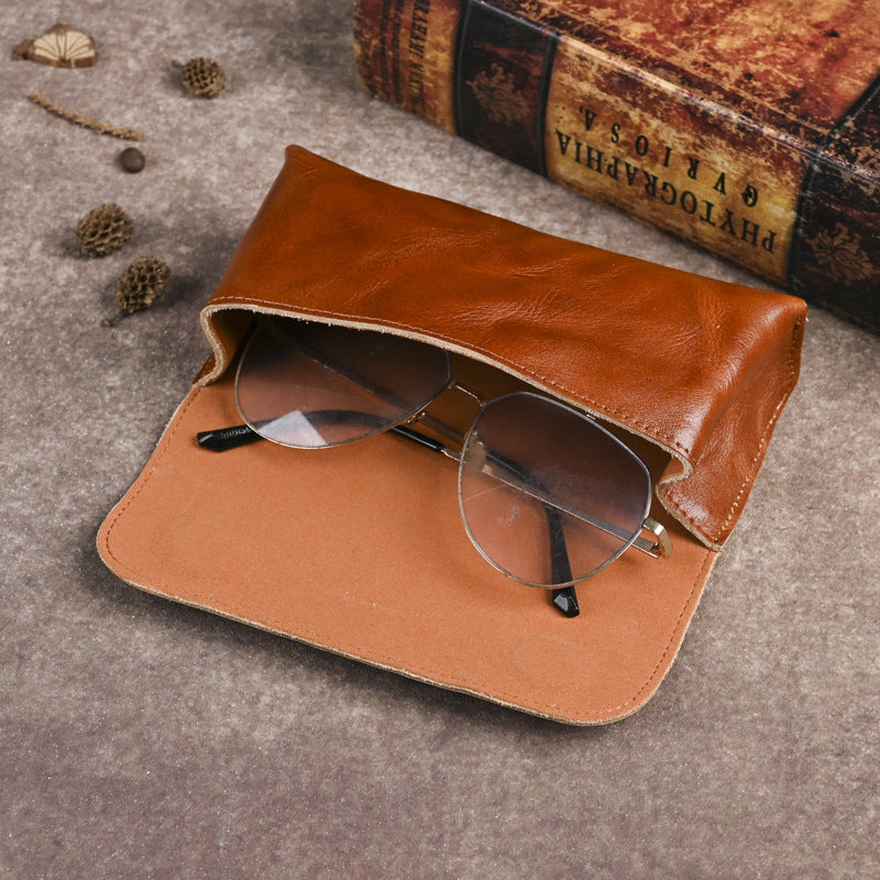 Retro Magnetic Handmade Leather Sunglasses Case
