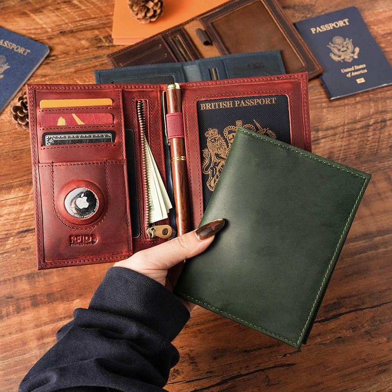 Retro Leather RFID Passport Bag Wallet