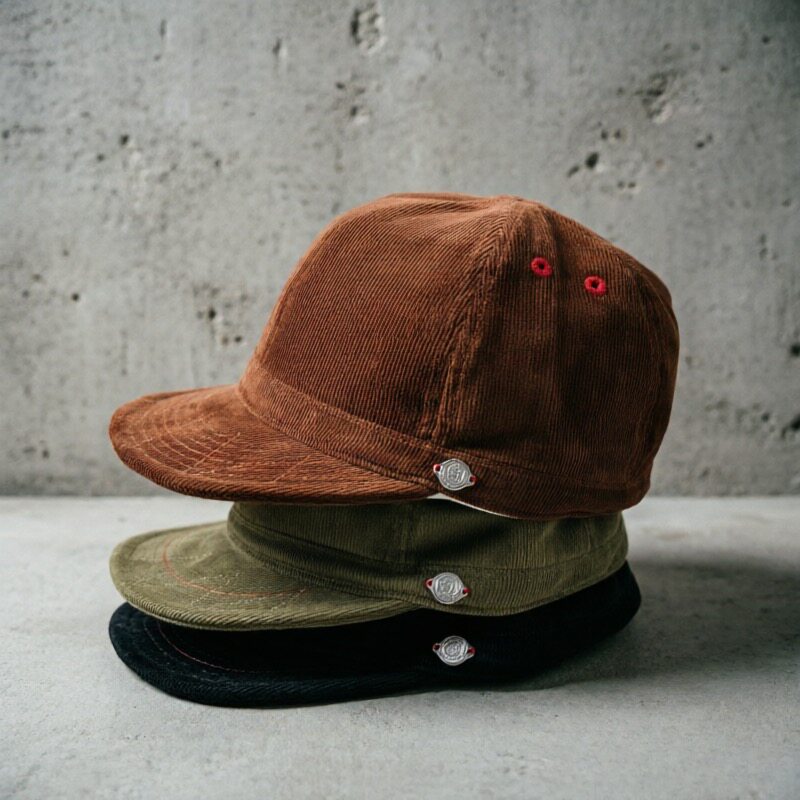 Corduroy Retro Flip Hat Beret Casual Cap Adjustable Hat