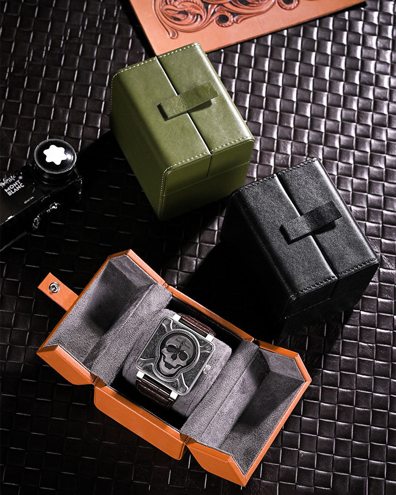 Retro Premium Leather Watch Organizer Box