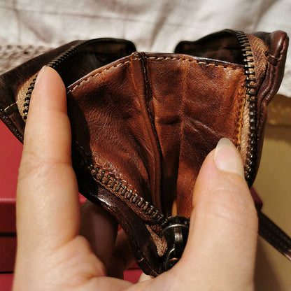 Vintage Handmade Genuine Leather Wallet Multi-card Slots Wallet