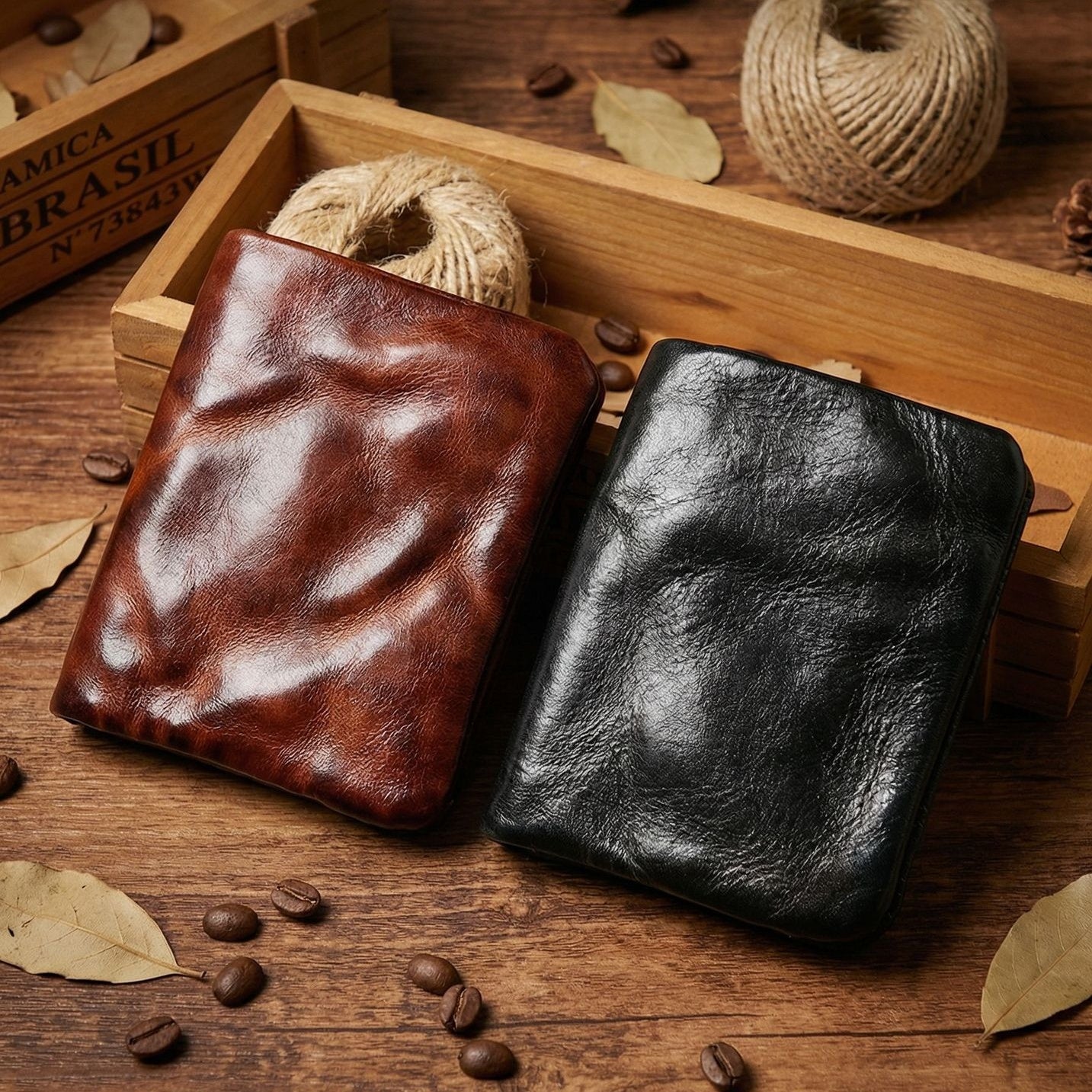 Retro Leather Handmade Short Wallets